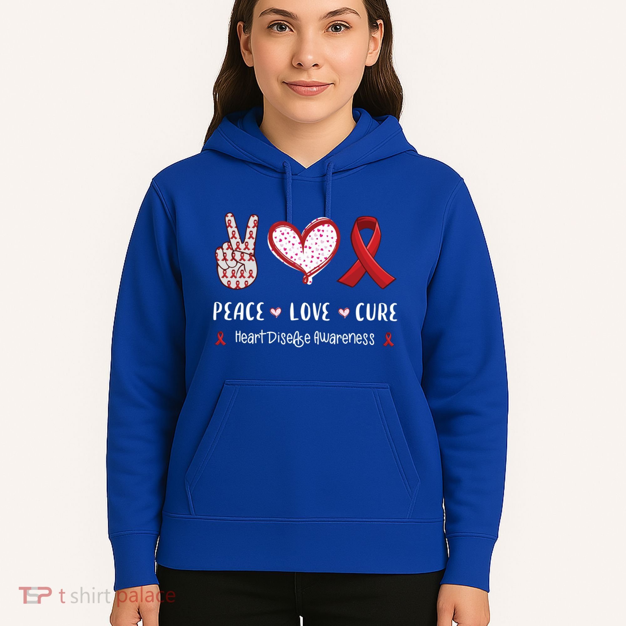 Peace Love Cure Heart Disease Awareness Chd Gift Hoodie