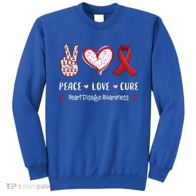Peace Love Cure Heart Disease Awareness Chd Gift Sweatshirt