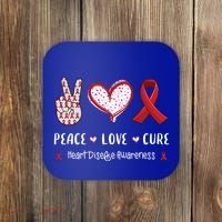Peace Love Cure Heart Disease Awareness Chd Gift Coaster thumb 0