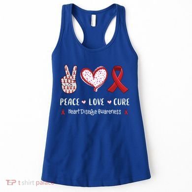 Peace Love Cure Heart Disease Awareness Chd Gift Women's Tank Top