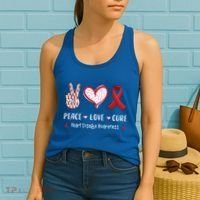 Peace Love Cure Heart Disease Awareness Chd Gift Women's Tank Top thumb 2