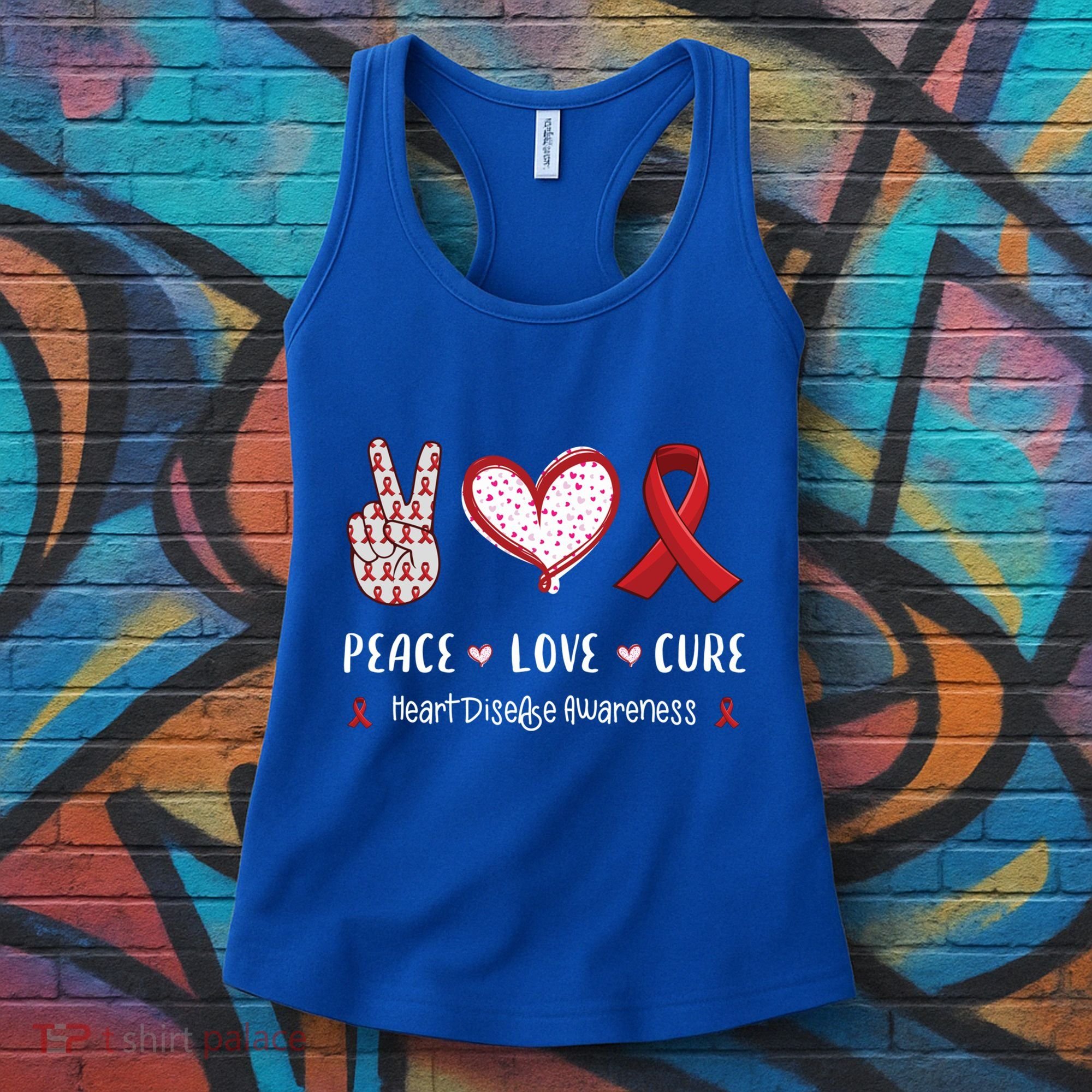 Peace Love Cure Heart Disease Awareness Chd Gift Women's Tank Top