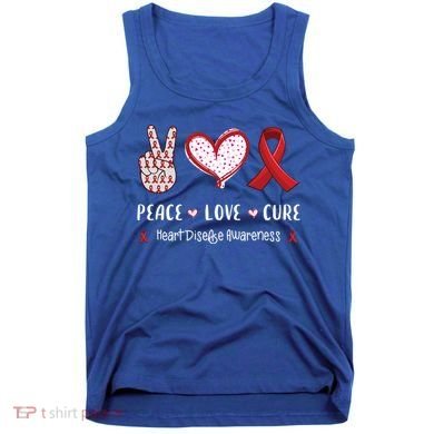 Peace Love Cure Heart Disease Awareness Chd Gift Tank Top