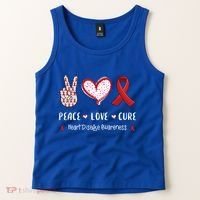 Peace Love Cure Heart Disease Awareness Chd Gift Tank Top thumb 2