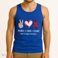 Peace Love Cure Heart Disease Awareness Chd Gift Tank Top thumb 3