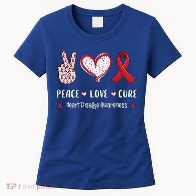 Peace Love Cure Heart Disease Awareness Chd Gift Women's T-Shirt