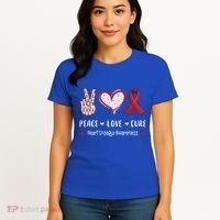 Peace Love Cure Heart Disease Awareness Chd Gift Women's T-Shirt thumb 4