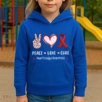 Peace Love Cure Heart Disease Awareness Chd Gift Kids Hoodie thumb 3