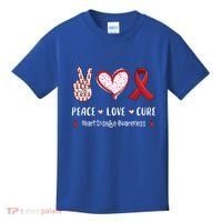 Peace Love Cure Heart Disease Awareness Chd Gift Kids T-Shirt thumb 0