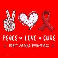 Peace Love Cure Heart Disease Awareness Chd Gift Santa Hat thumb 1