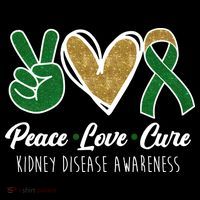 Peace Love Cure Kidney Disease Awareness Coaster thumb 2