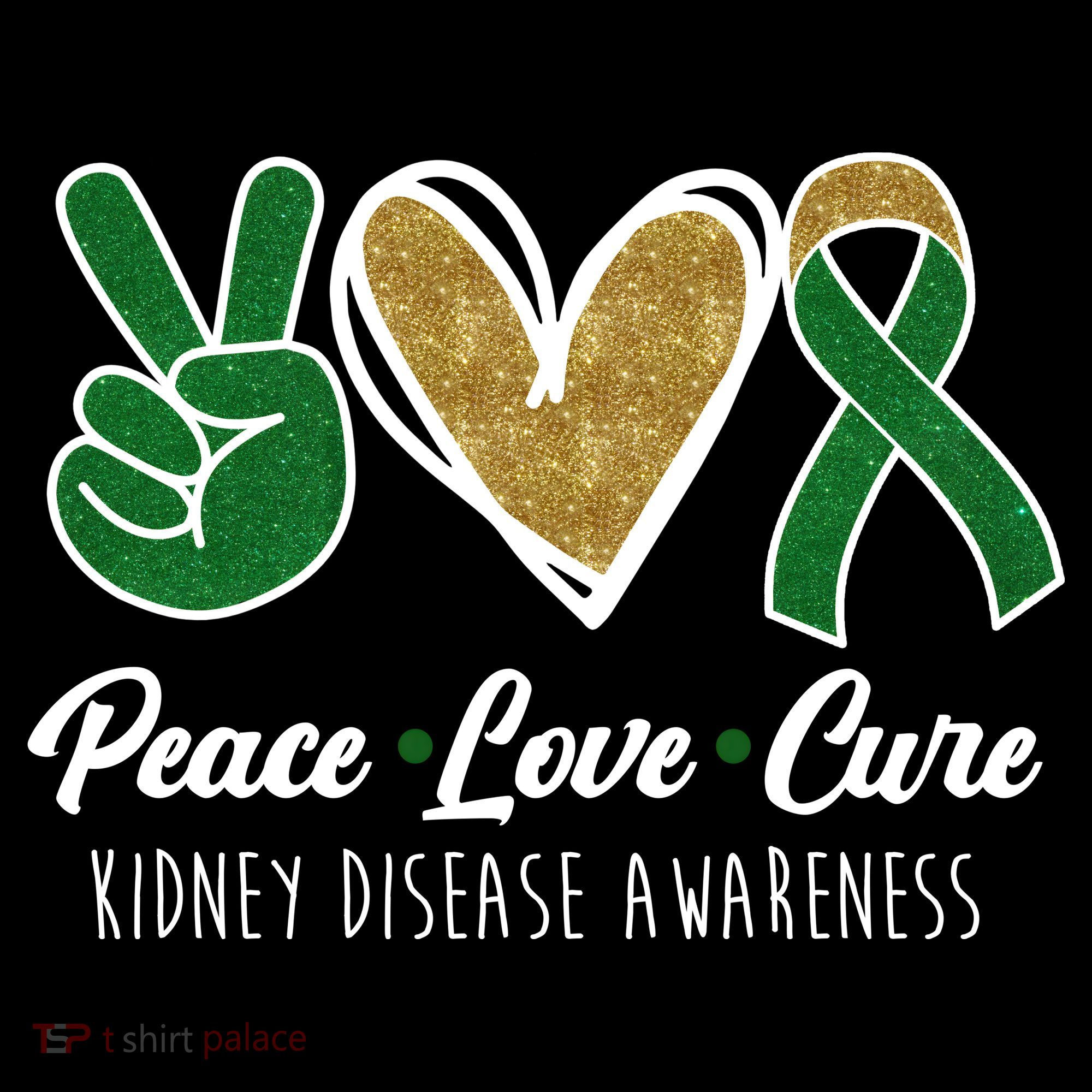 Peace Love Cure Kidney Disease Awareness Coaster