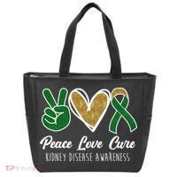 Peace Love Cure Kidney Disease Awareness Tote Bag thumb 0