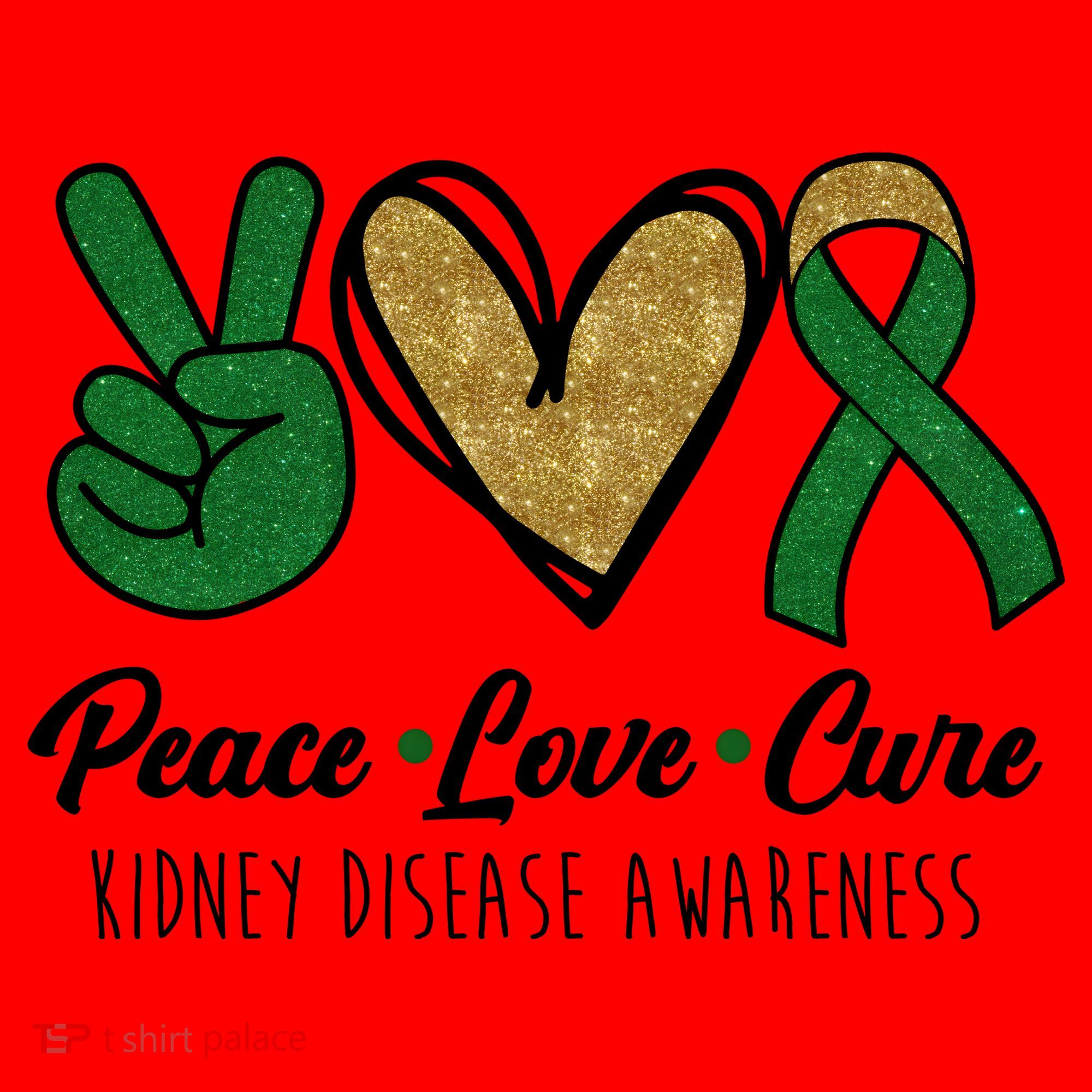 Peace Love Cure Kidney Disease Awareness Santa Hat