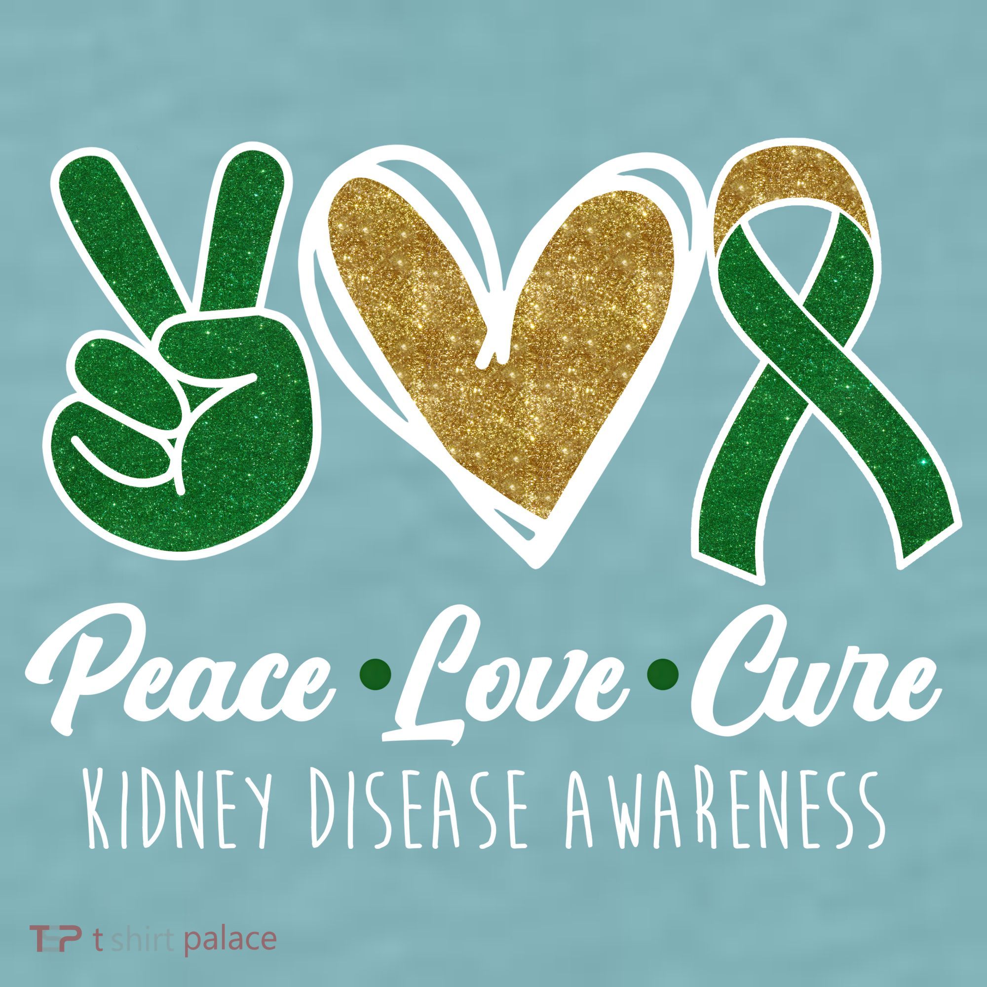 Peace Love Cure Kidney Disease Awareness Sueded Cloud Jersey T-Shirt