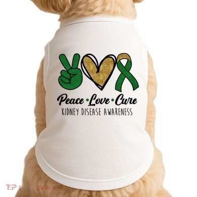 Peace Love Cure Kidney Disease Awareness Doggie Tank