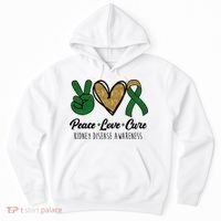 Peace Love Cure Kidney Disease Awareness Hoodie thumb 0