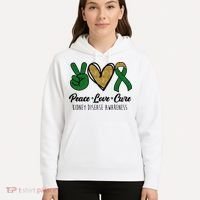Peace Love Cure Kidney Disease Awareness Hoodie thumb 5