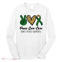 Peace Love Cure Kidney Disease Awareness Long Sleeve Shirt thumb 0