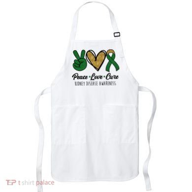Peace Love Cure Kidney Disease Awareness Apron