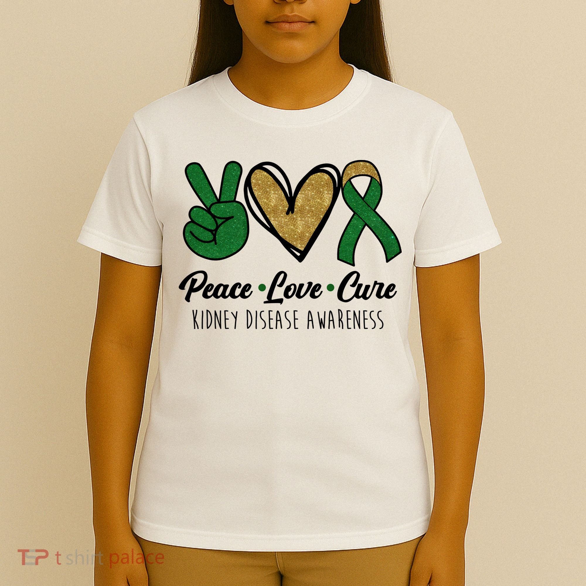 Peace Love Cure Kidney Disease Awareness T-Shirt