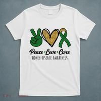 Peace Love Cure Kidney Disease Awareness T-Shirt thumb 5