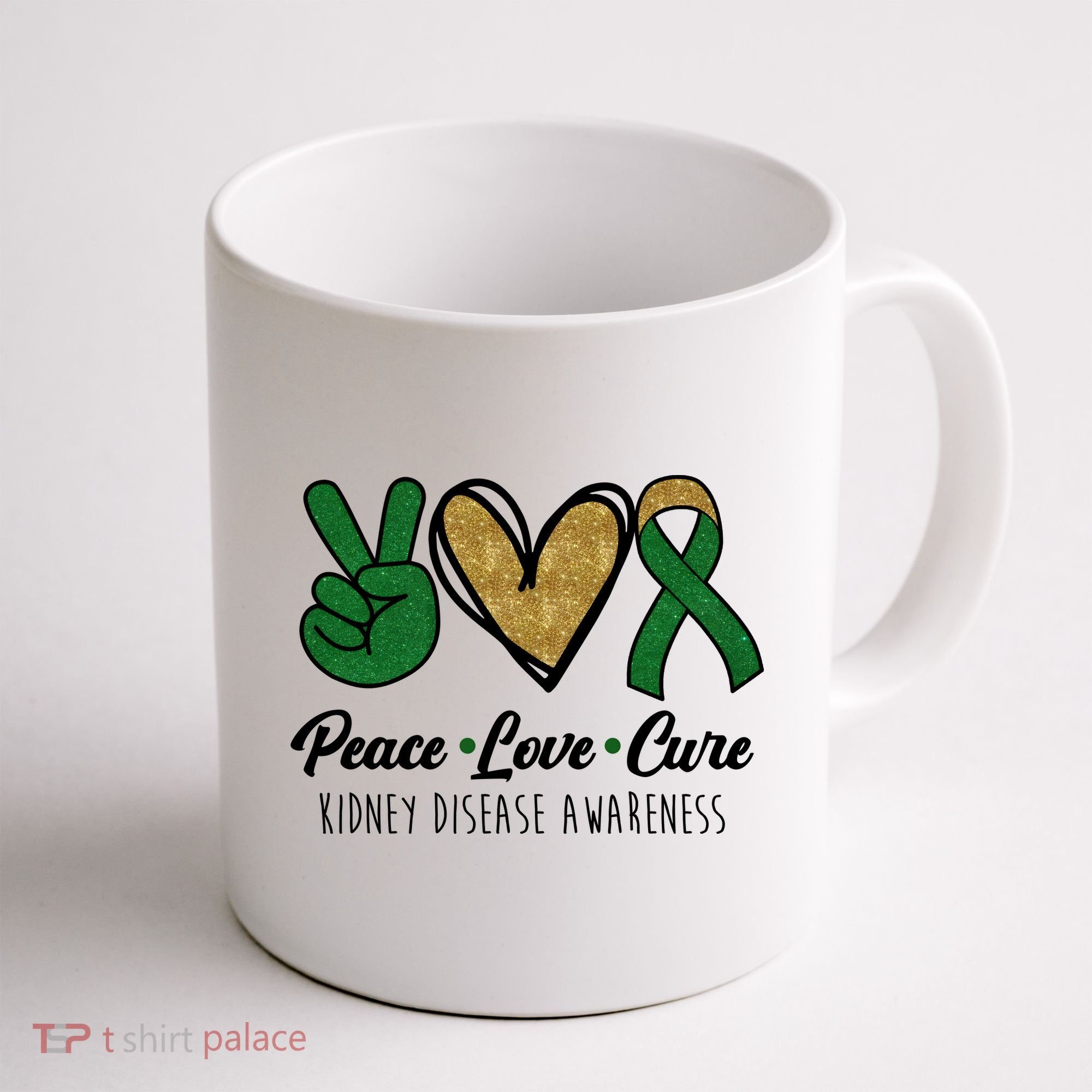 Peace Love Cure Kidney Disease Awareness Coffee Mug