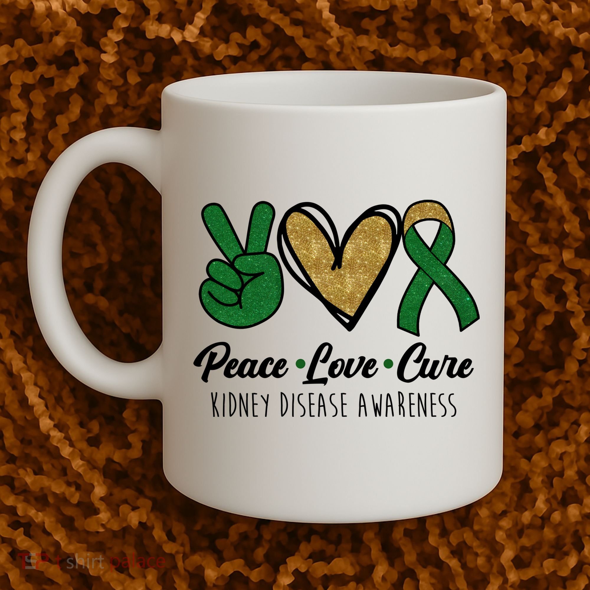 Peace Love Cure Kidney Disease Awareness Coffee Mug