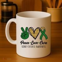 Peace Love Cure Kidney Disease Awareness Coffee Mug thumb 4