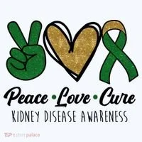 Peace Love Cure Kidney Disease Awareness Women's Hoodie thumb 2