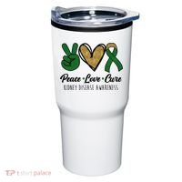 Peace Love Cure Kidney Disease Awareness Tumbler thumb 0