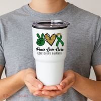 Peace Love Cure Kidney Disease Awareness Tumbler thumb 2