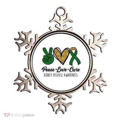 Peace Love Cure Kidney Disease Awareness Ornament