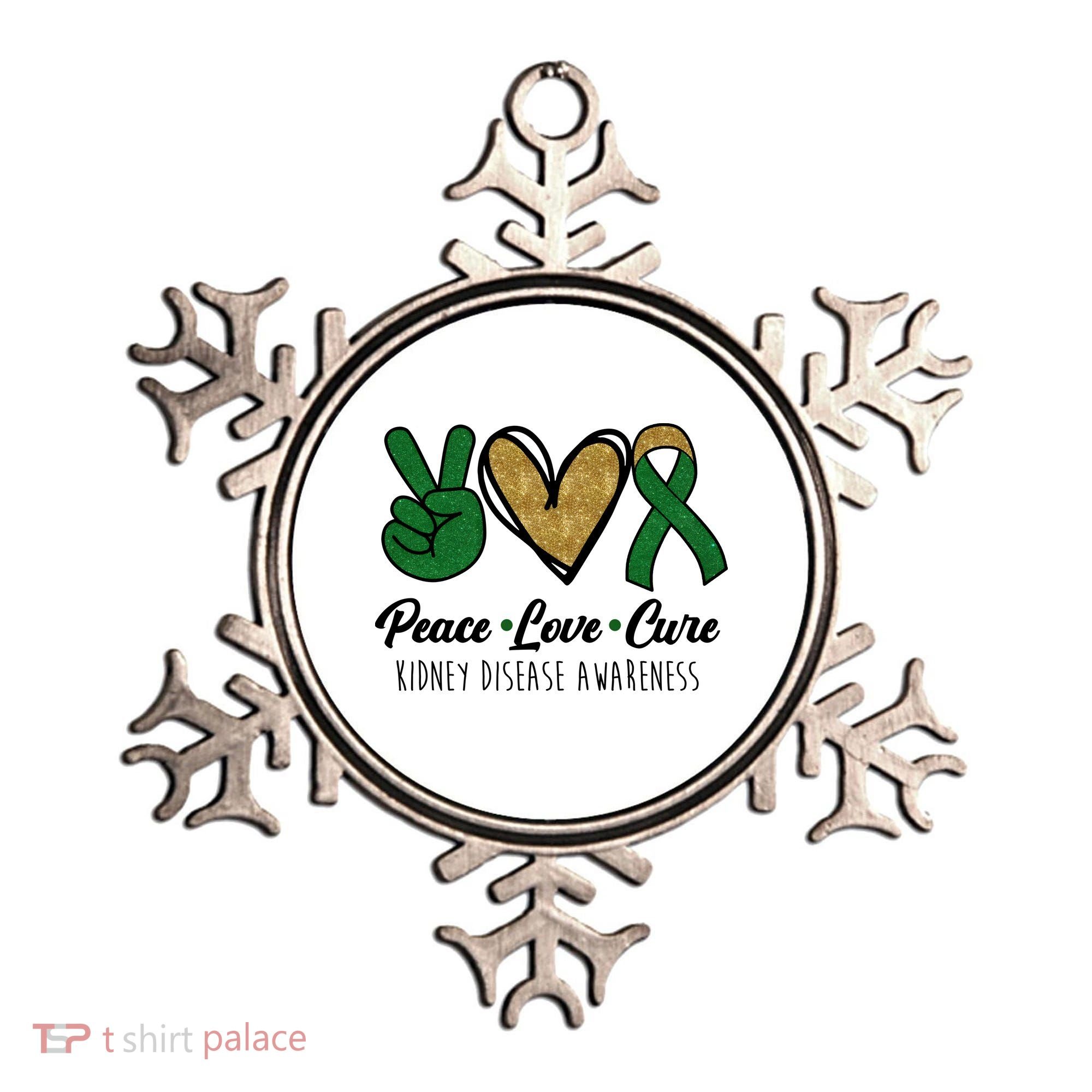 Peace Love Cure Kidney Disease Awareness Ornament