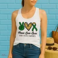 Peace Love Cure Kidney Disease Awareness Women's Tank Top thumb 2
