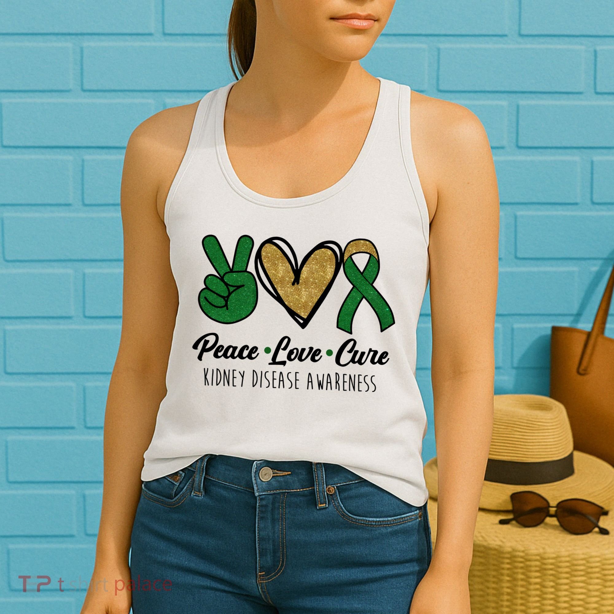 Peace Love Cure Kidney Disease Awareness Women's Tank Top