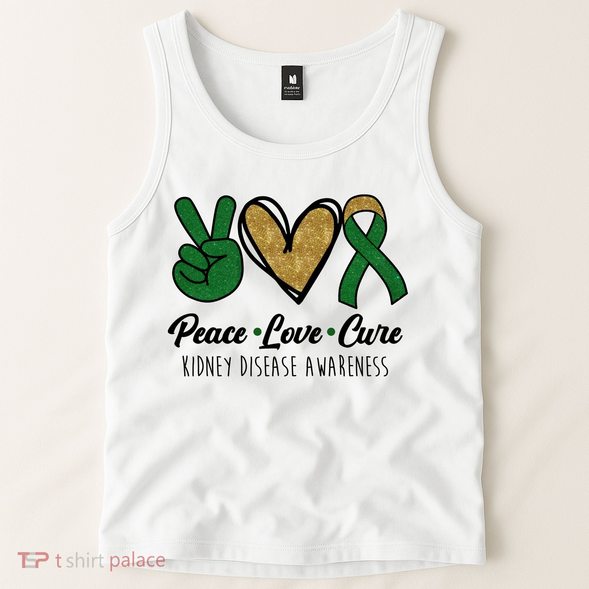 Peace Love Cure Kidney Disease Awareness Tank Top