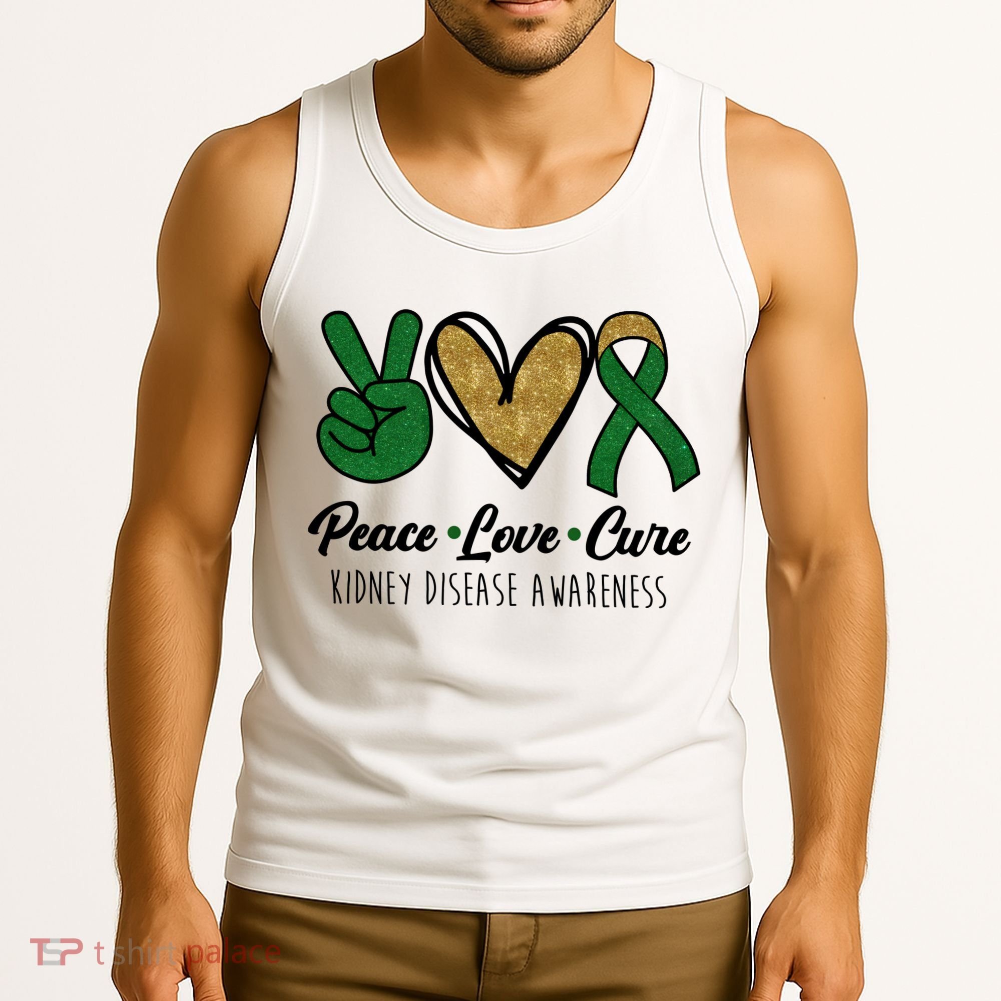 Peace Love Cure Kidney Disease Awareness Tank Top