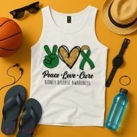 Peace Love Cure Kidney Disease Awareness Tank Top thumb 4