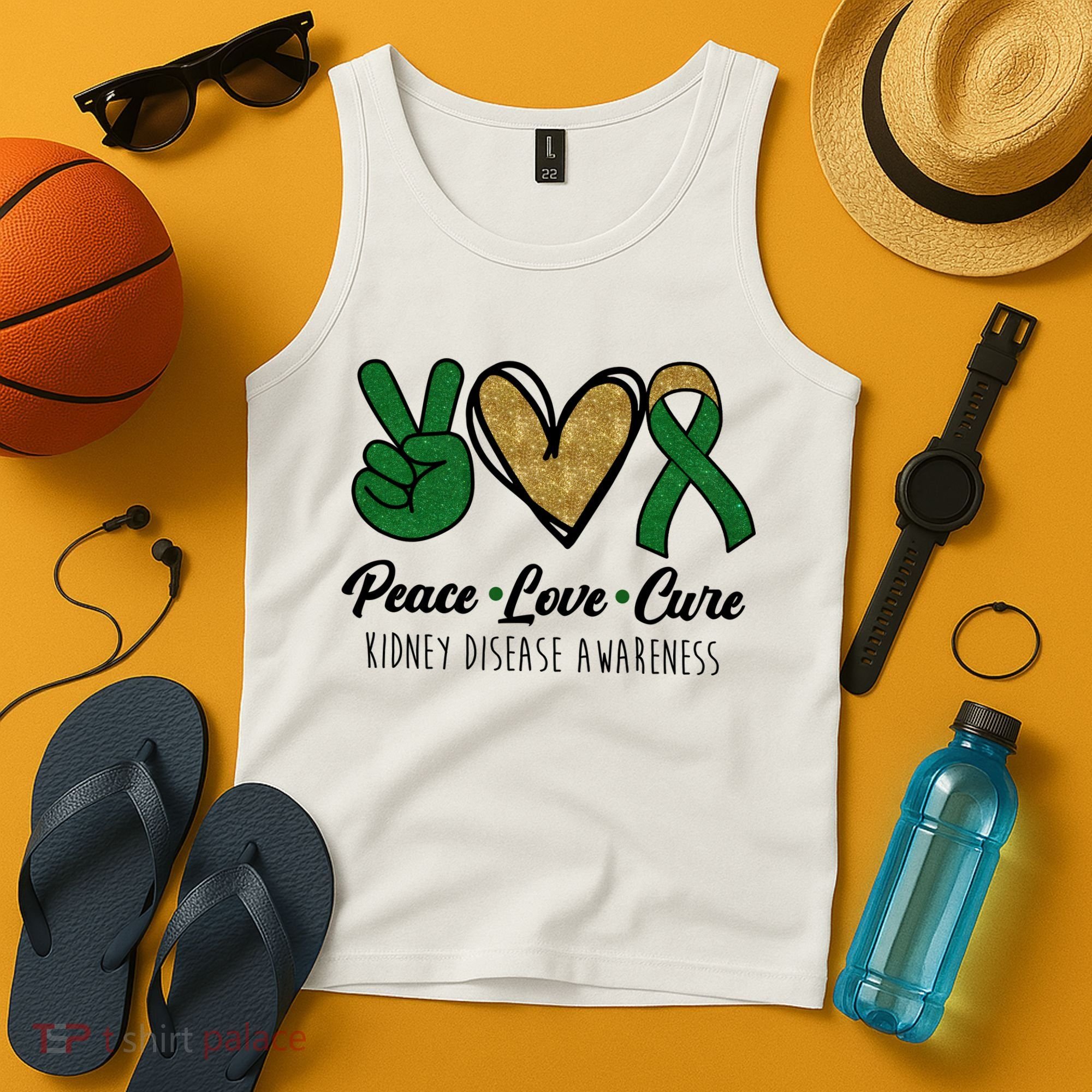 Peace Love Cure Kidney Disease Awareness Tank Top