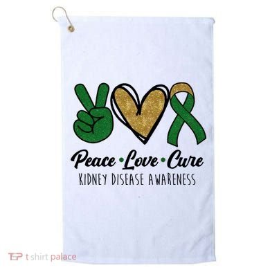 Peace Love Cure Kidney Disease Awareness Golf Towel