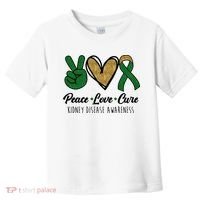 Peace Love Cure Kidney Disease Awareness Toddler T-Shirt thumb 0