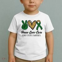 Peace Love Cure Kidney Disease Awareness Toddler T-Shirt thumb 2