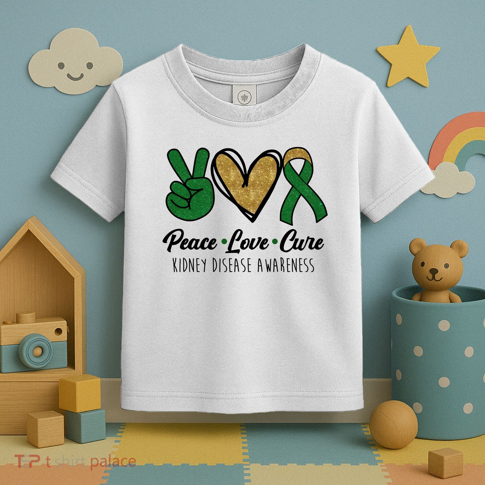 Peace Love Cure Kidney Disease Awareness Toddler T-Shirt
