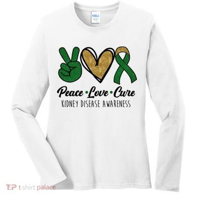 Peace Love Cure Kidney Disease Awareness Women's Long Sleeve Shirt