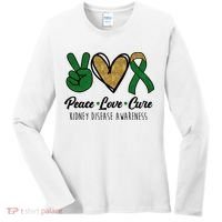 Peace Love Cure Kidney Disease Awareness Women's Long Sleeve Shirt thumb 0