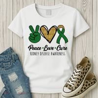 Peace Love Cure Kidney Disease Awareness Women's T-Shirt thumb 3