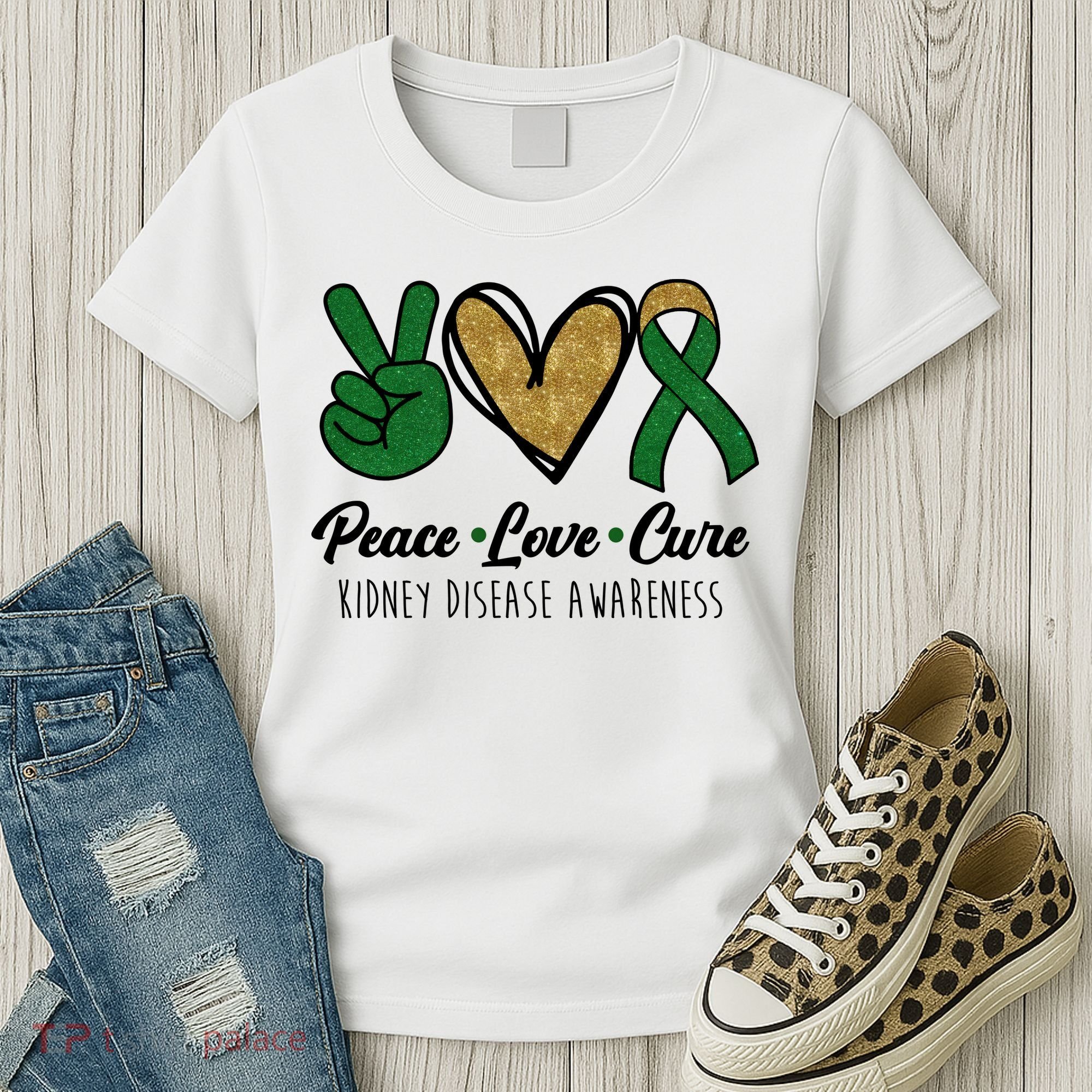 Peace Love Cure Kidney Disease Awareness Women's T-Shirt