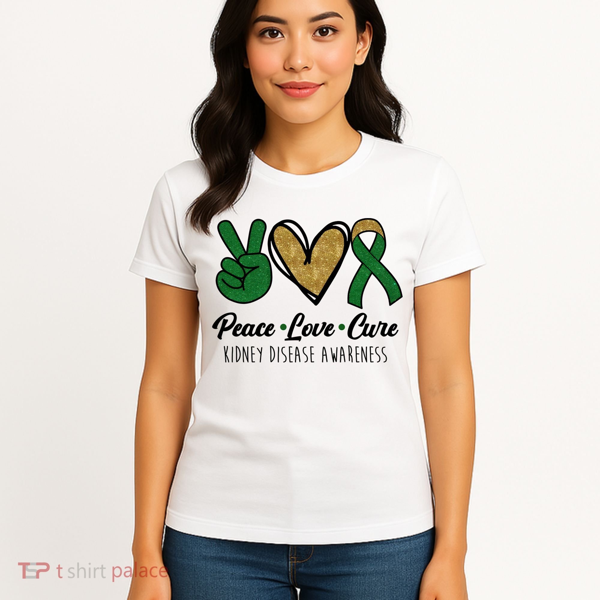 Peace Love Cure Kidney Disease Awareness Women's T-Shirt