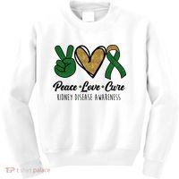 Peace Love Cure Kidney Disease Awareness Kids Sweatshirt thumb 0